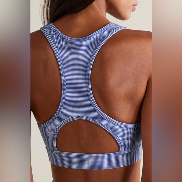 NWT Bandier Front Row Bra in Navy Gingham 💙🤍💙 - Picture 3 of 13